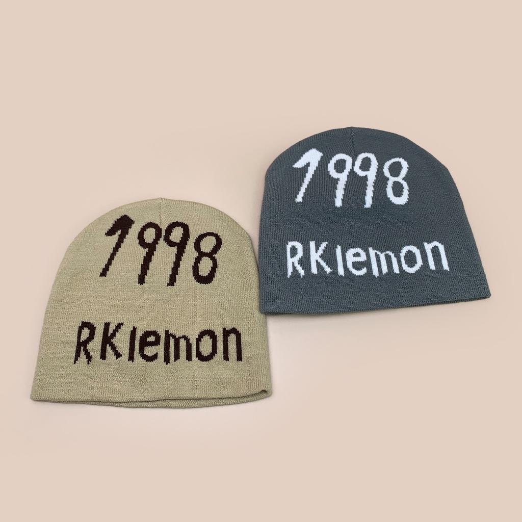 Autumn And Winter Simple Jacquard 1998 Letter Knitted Hat For Men And Women Warm Casual Cold Hat Pullover Hat