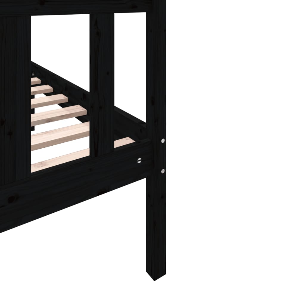 Solid Wood Bed Black Pine 75 x 190 cm