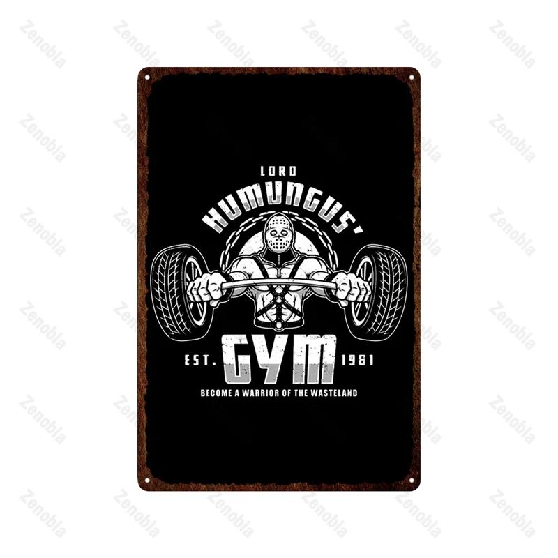 Trening Mięśni Fitness Metalowy Znak Podnoszenie Ciężarów Boks Sport Metalowa Tablica Tabliczki Sztuka Podnoś Ciężkie Blaszane Plakaty Siłownia Bar Wystrój Domu