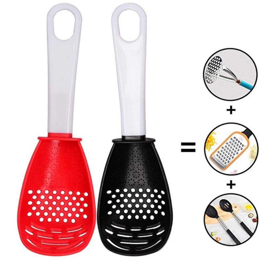 Multifunctional Kitchen Spoon The Heat -resistant Suspension Spoon for Potatoes and Garlic with A Strainer
