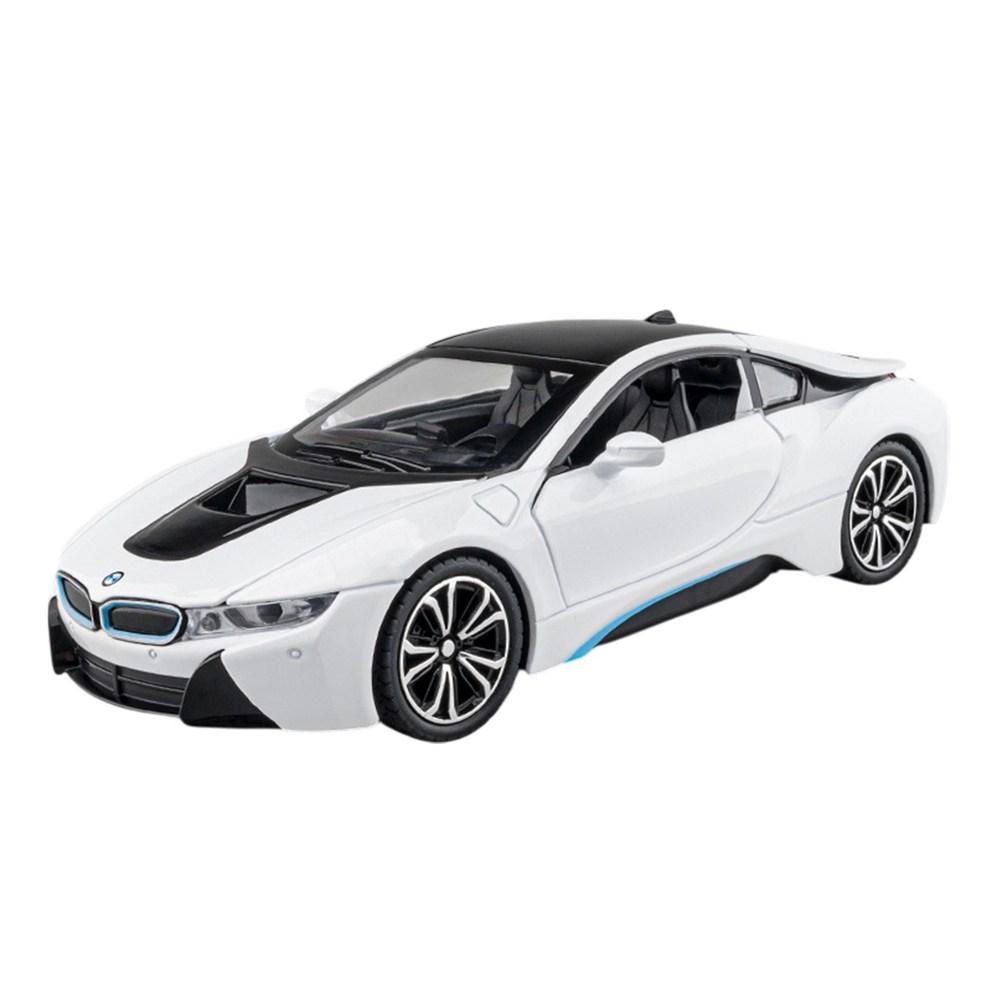 Premium 1:22 Scale BMW i8 Die-cast Alloy Model Car Figurine - White