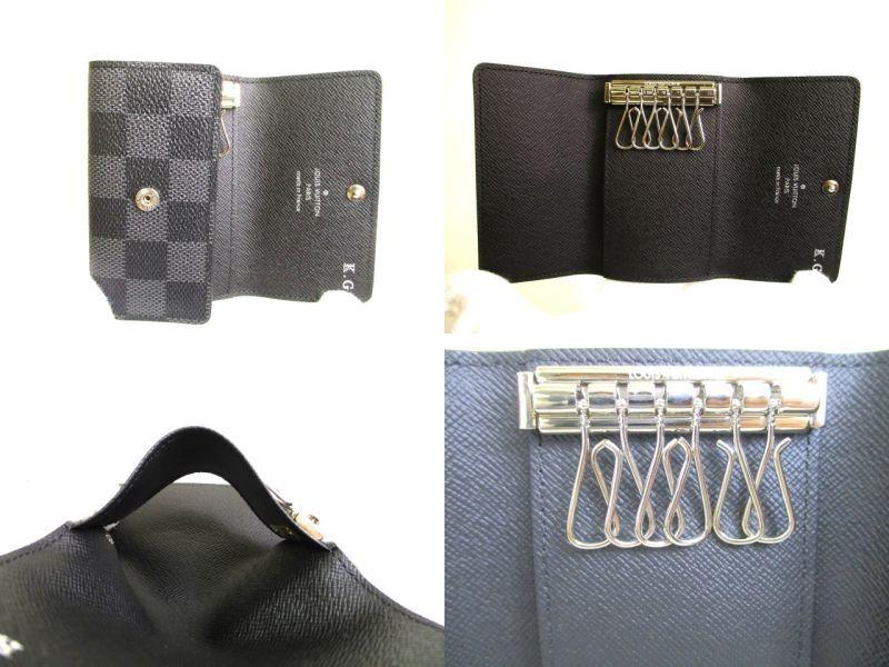 Authentic LOUIS VUITTON Damier Graphite Leather Multicles 6 Key Cases #9941  Refurbished