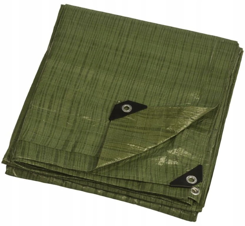 Protective waterproof tarpaulin, green, universal, 3x3 m