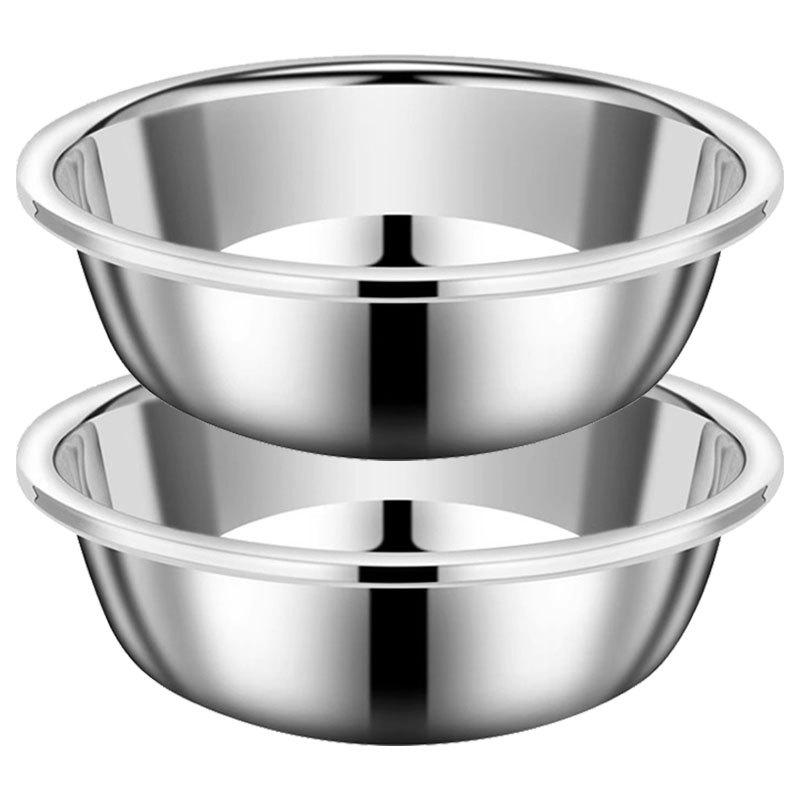 Durable 304 Stainless Steel Multi-Purpose Kitchen Basin: Noodle, Soup, Vegetable Wash, Egg Beating, and Seasoning Jar.