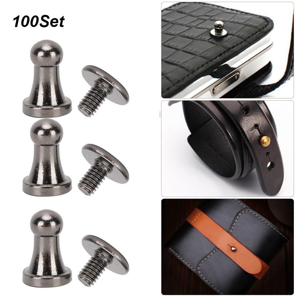 Round Head Rivet Button Screw Back Studs Handbag Leather Craft DIY Decoration Accessories