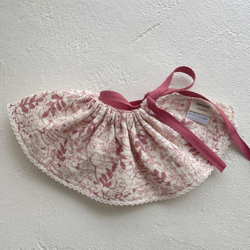 4Layers Cotton Gauze Baby Bibs Toddlers Newborns Printing Ruffle Feeding Burp Cloths Apron Baby Saliva Towel Drool Bib