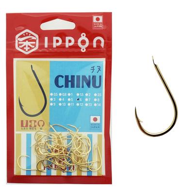 IPPON (1) Anzóis de Pesca Revestidos a Ouro para Pargo Preto, Fabricados no Japão, Pacote de Valor (6 polegadas 38 ganchos)