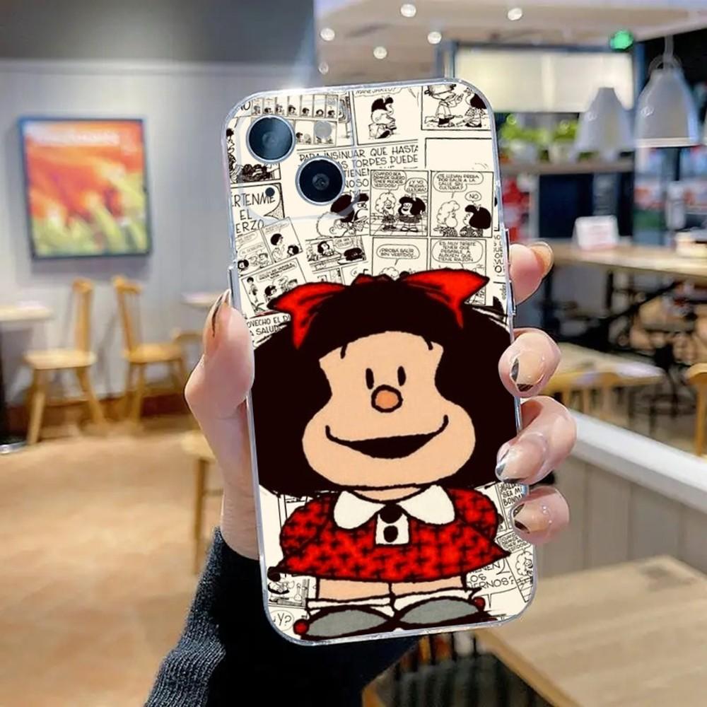 

Cute M-Mafaldas Phone Case For iPhone 15,14,13,12,11 Plus,Pro,Max,XR,XS,X,7,8 Plus,SE,Mini Transparent Silicone Soft iPhone13mini