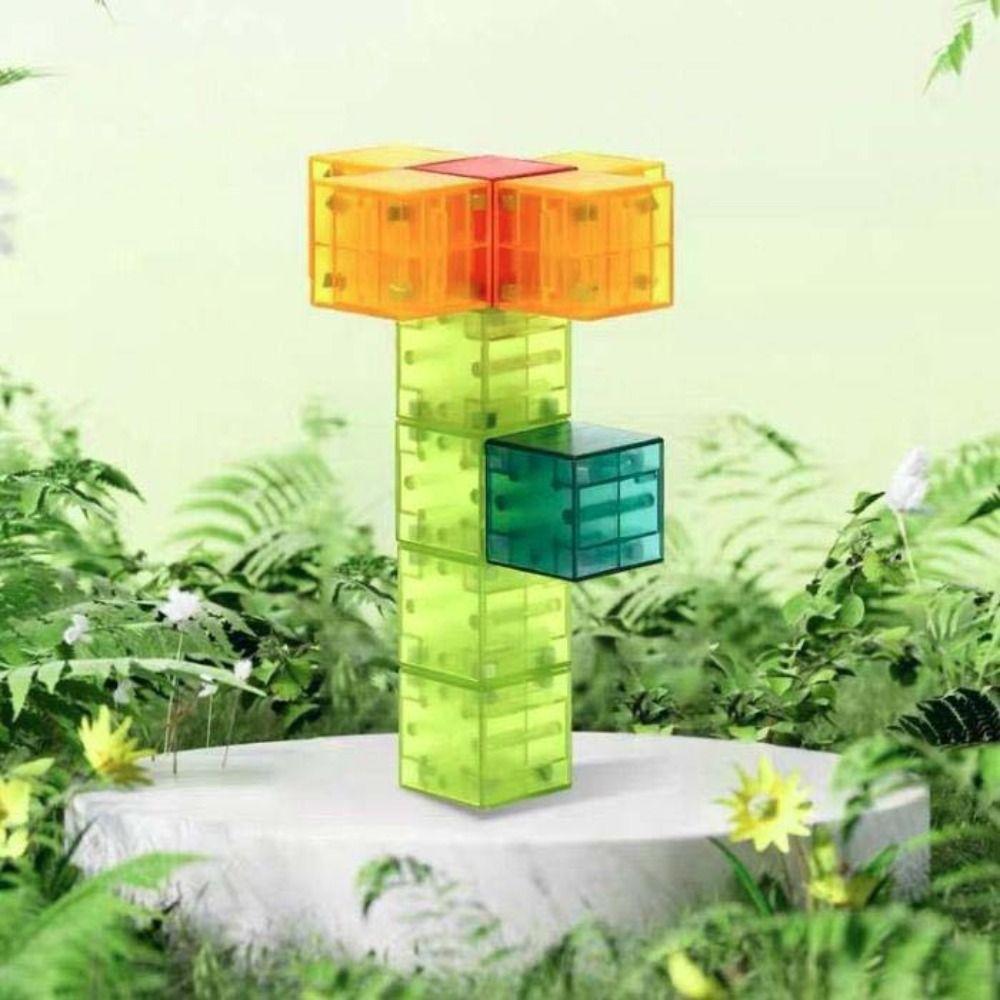 Transparent Magnetic Cubes Construction Toy Colorful Children's Educational Toy  Children