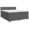 Box Spring Bed with Mattress Dark Grey 200 X 200 Cm Fabric