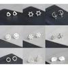 Silver Plated Korean Style Stud Earrings for Women Creative Ear Hole Design Allergy Free Fine Jewelry Accessories