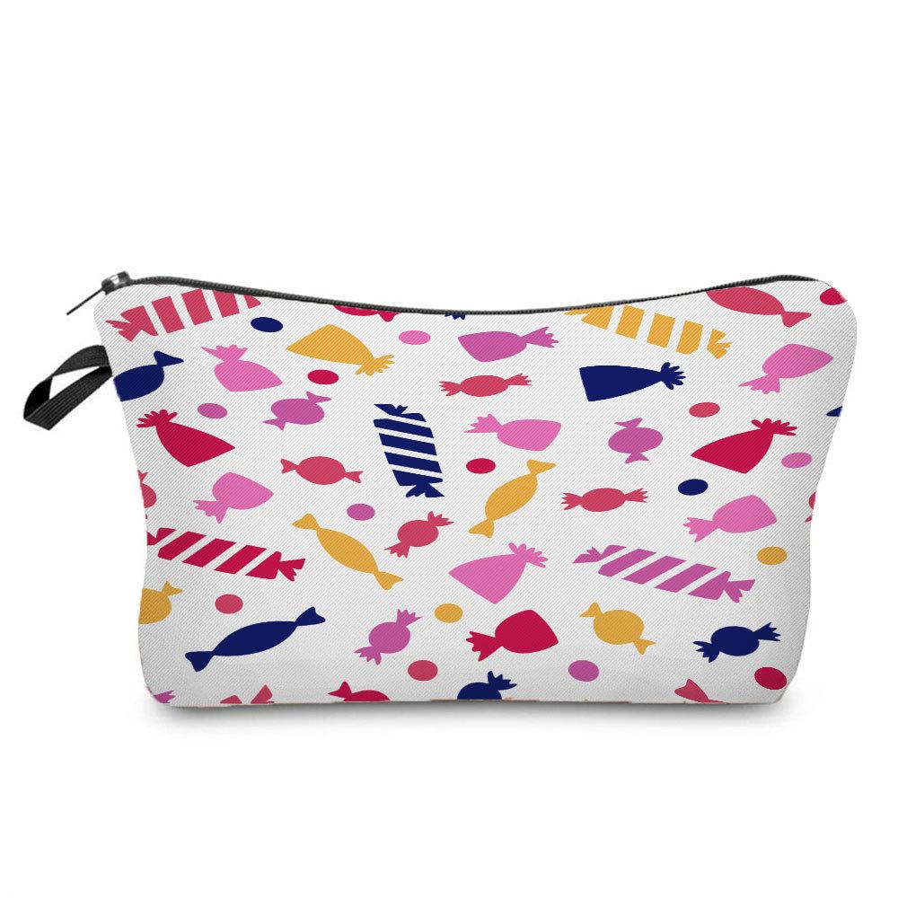 Women Christmas Ornament Print Cosmetic Bag Toiletries Organize Travel Storage Case 6693