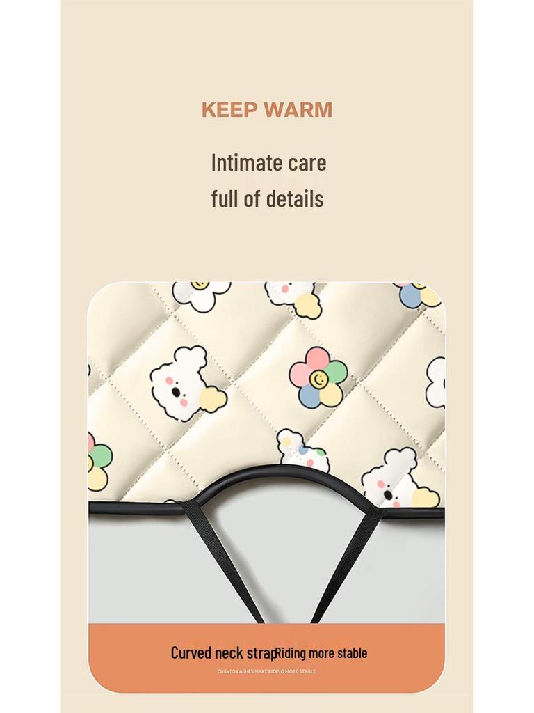 Winter Windproof Plush Electric Bicycle & Motorcycle Cover - Thickened, Enlarged, Waterproof, Coldproof.