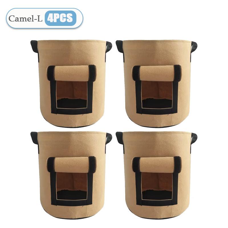1-8PCS 5/10Gallon Felt Potato Planting Bag Large Diameter Vegetable Plant Seedling Bag Non-Woven Felt Potato Growing Bucket