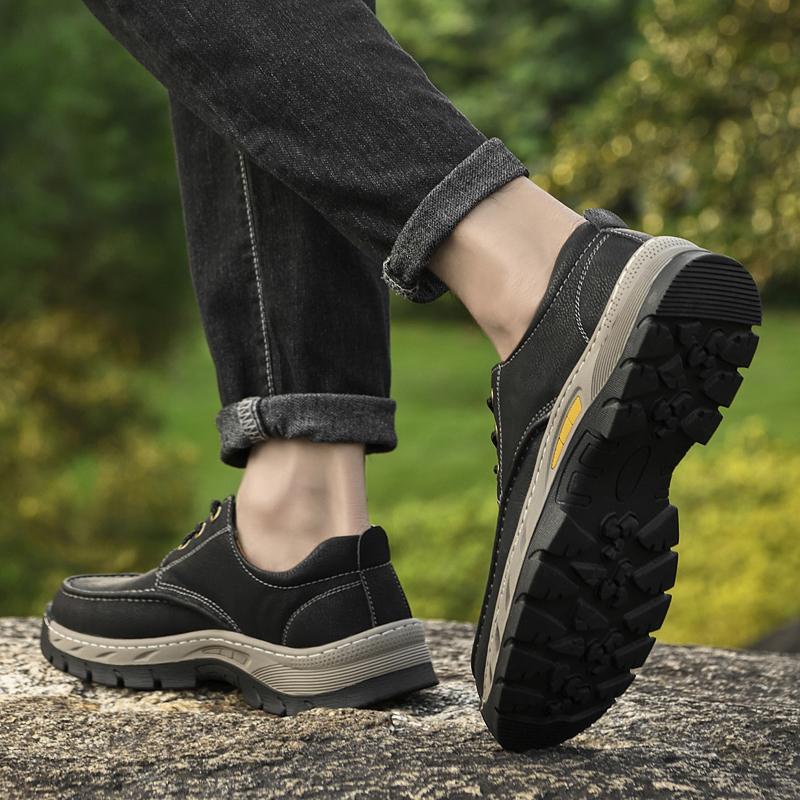Fashion Outdoor Camping Hiking Leather Shoes Men's Leather Sports Sneakers Man Travel Casual Shoes Leisure Walking Climbing Men Footwear