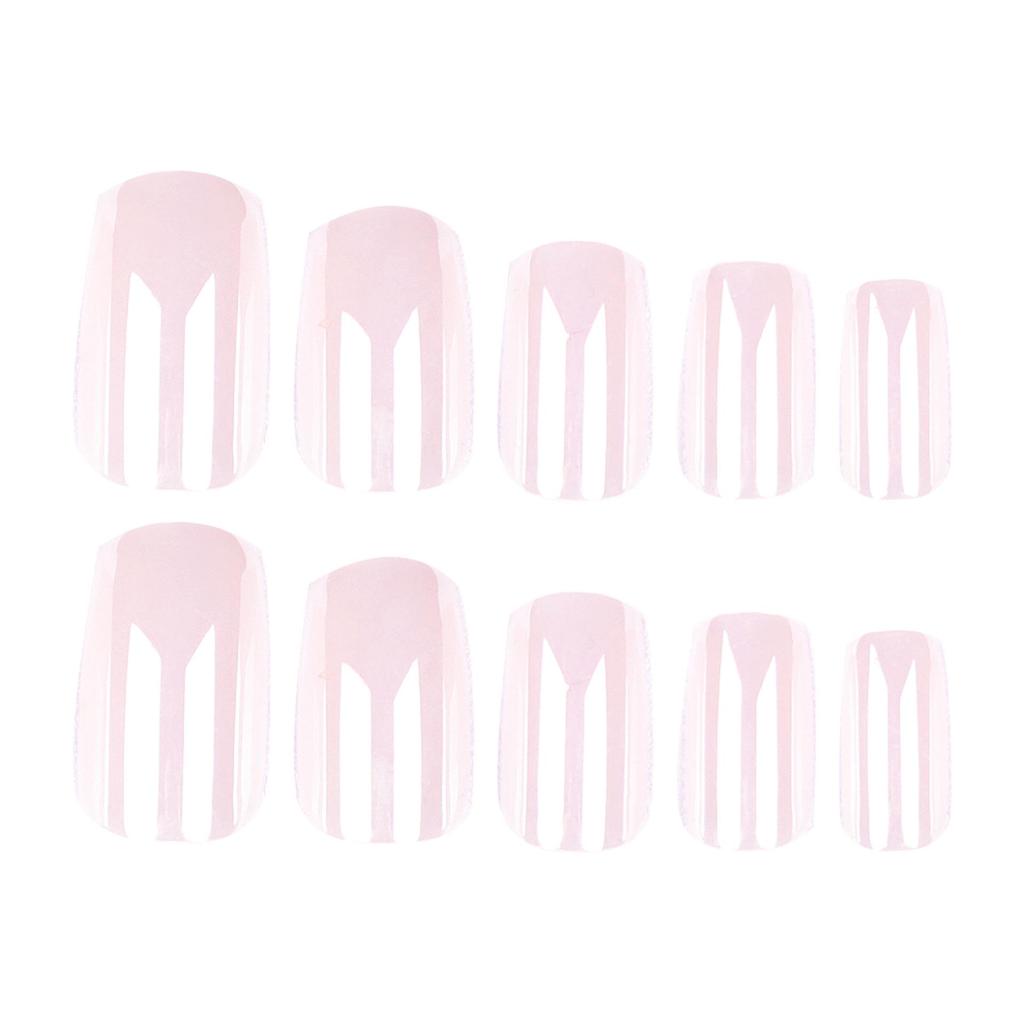 Aurora Pink Square Nail Art Stickers: Reusable & Wearable False Nail Tips