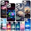 Lotus Blue White Flowers Phone Case For iPhone 17 Air 16 Pro Max 16E 15 + 14 Plus 11 12 13 Mini 7 8 SE Gift Print Cover Fundas 1