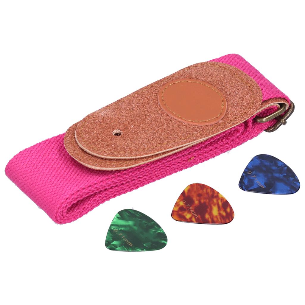Guitar Strap Neck Belt Celluloid Picks with Install Parts Stringed Instrument AccessoriesPink