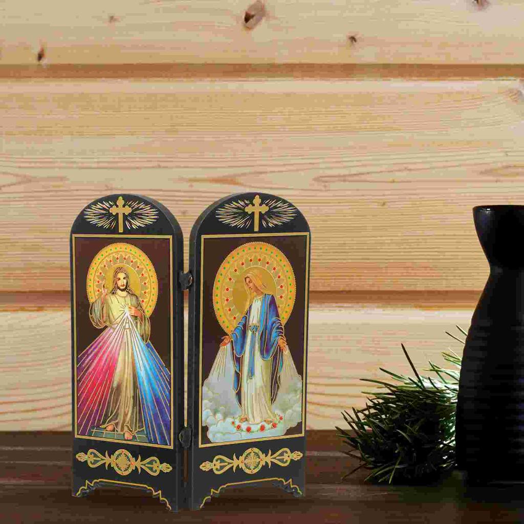 Desktop Ornament Home Decor Emblems Virgin Mary Decoration Catholicism Adornment Accessories The Sign Holy Family Plaque