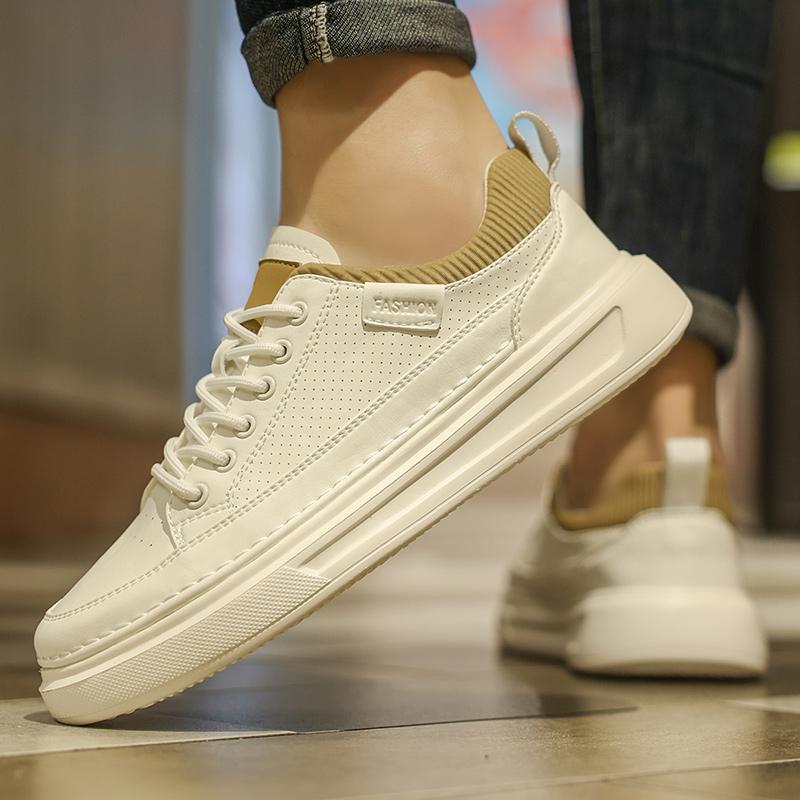 2024Men Thick Bottom Casual Sneaker Designer Walking Shoes High Quality Casual Leather Vulcanized Shoes Breathable Walking Shoes