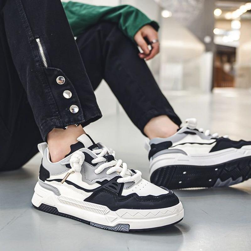 Mode für Männer und Frauen Leder Sneakers Frühling Neue bequeme Plattform Freizeitschuhe Vulkanisierte Schuhe Mode Schnürschuh Laufschuh