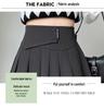 Petite High-Waist Grey Pleated A-line Skirt for Women - Spring/Autumn/Winter 2026 Fashion