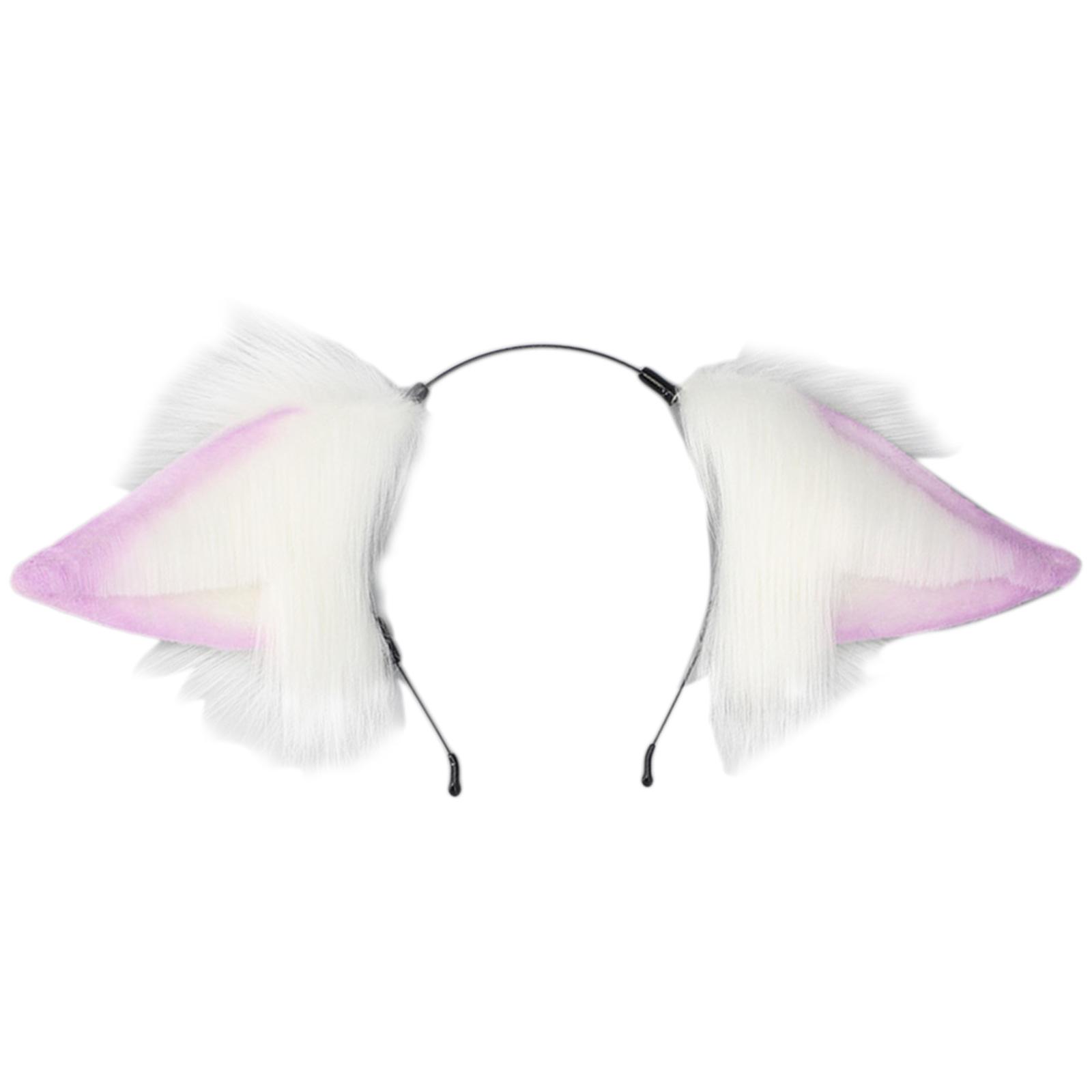 

Повязка на голову с персонажем аниме для взрослых и подростков, плюшевый обруч для волос с овечьими ушками, макияж, прямая трансляция, вечерние головные уборы для косплея фиолетовый