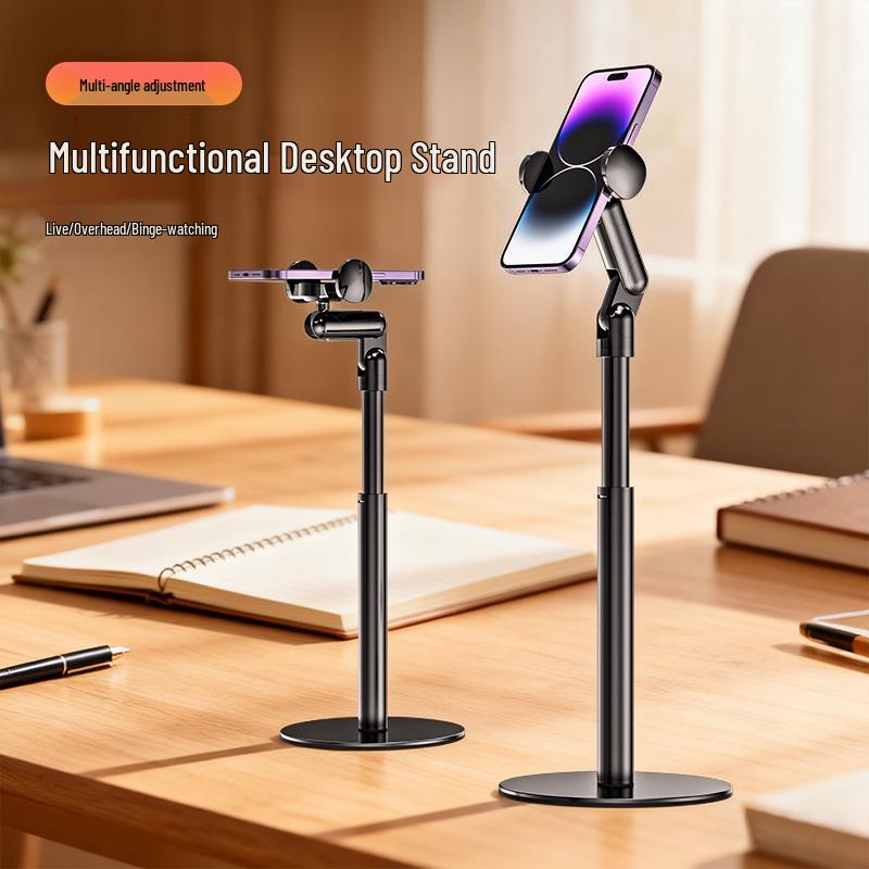 Multifunctional Desktop Phone Holder for Live Streaming, Overhead Shots, and Video Recording