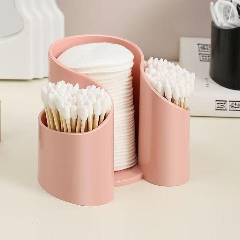 2in1 Swabs Dispenser Plastic Cotton Pad QTips Holder Cosmetic Pad Storage Box  Bathroom Use