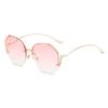 Fashion Rimless Sunglasses Vintage Sun Glasses Women Brand Travel Gradient Sun Glasses Luxury Eyewear