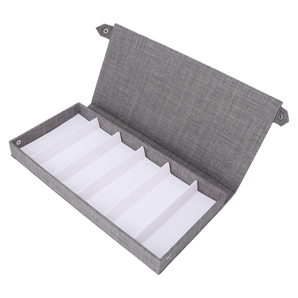 6 Grids Sunglasses Storage Case Flocking Cloth Button Closure Prevent Scratches Glasses Display BoxGrey