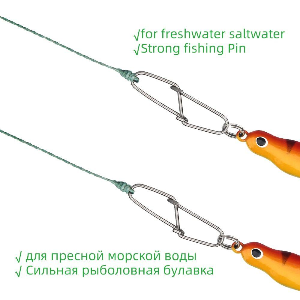 100PCS Not Damaging Fishing Line Fishing Swivel Snap Fishing Lure Connector  Ocean Sea Boat