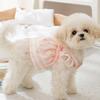 Summer Striped Dog Dress with Bow Decoration Soft Breathable Pet Skirt Clothes for Small Medium