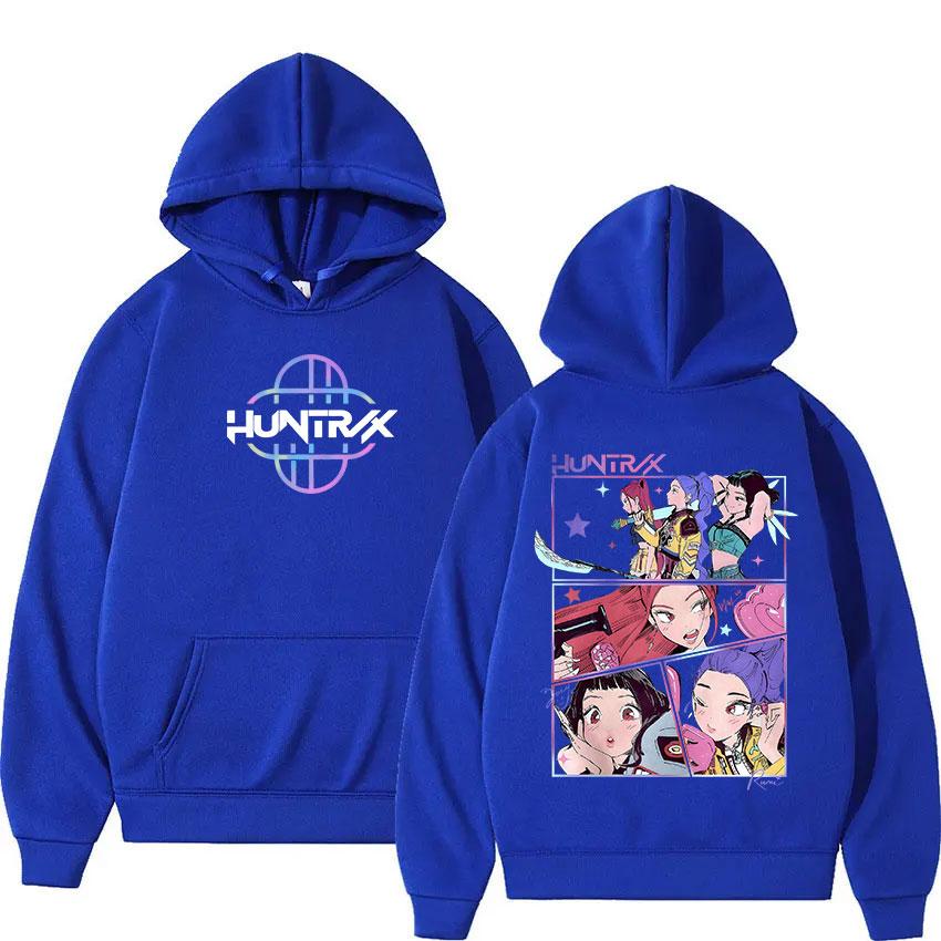 K-pop Demon Hunters Cartoon Graphic Hoodies Mens Women Casual Sweatshirts Vintage Long Sleeves Loose Fleece Hooded