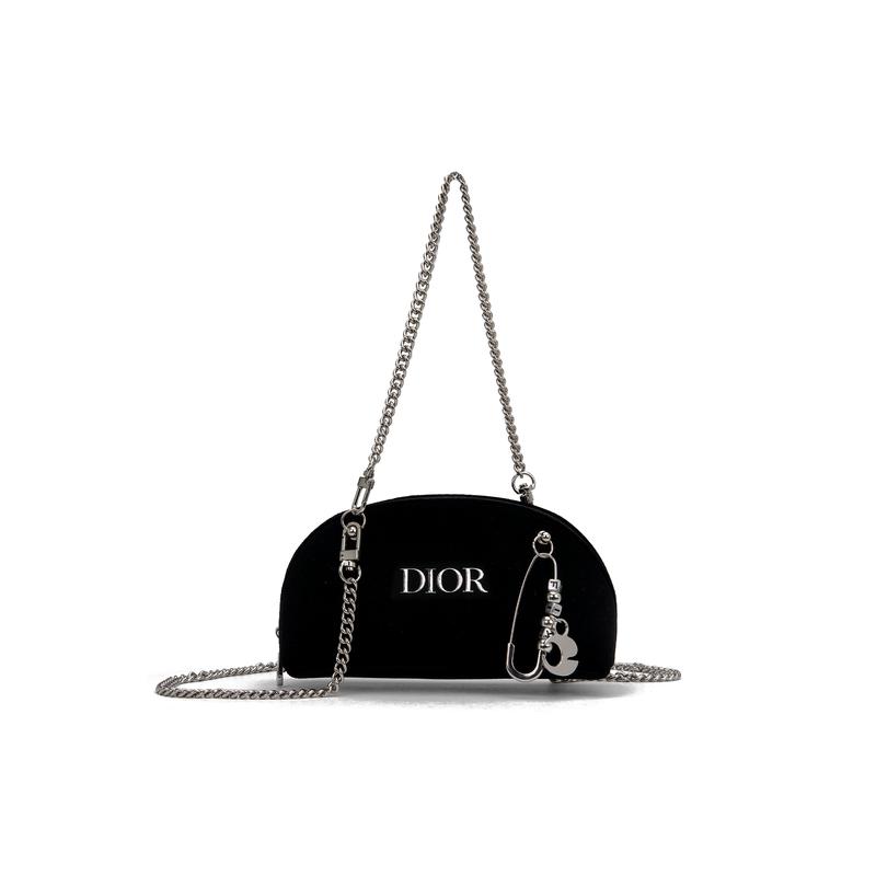 

DIOR [Customized Cosmetic Bag] Wuyu Rampage Lolita Artistic Style Sweet Cool Girl Trendy and Versatile Black Semi-circular Velvet Bag Storage чёрный