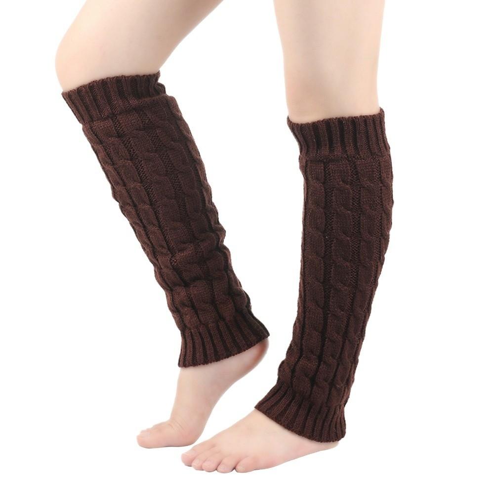 Knee High Winter Leg Warmers Foot Cover Knitted Leg Coverings Socks Fleece Leg Warmers Streetwear