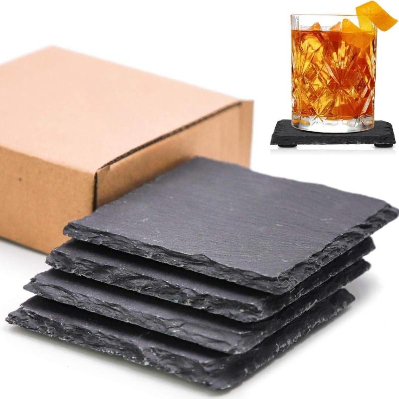 Whisky Naturstein Untersetzer Hitzebeständiger Untersetzer Bar Untersetzer, Hitzebeständige Matte für Hochtemperatur Haushalts-Teetasse