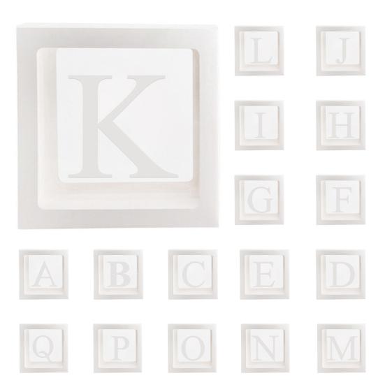 Balloon Box Exquisite Party Decor Baby Shower Supplies A-Z Letter Cardboard Cube Clear Box for Propose Marriage