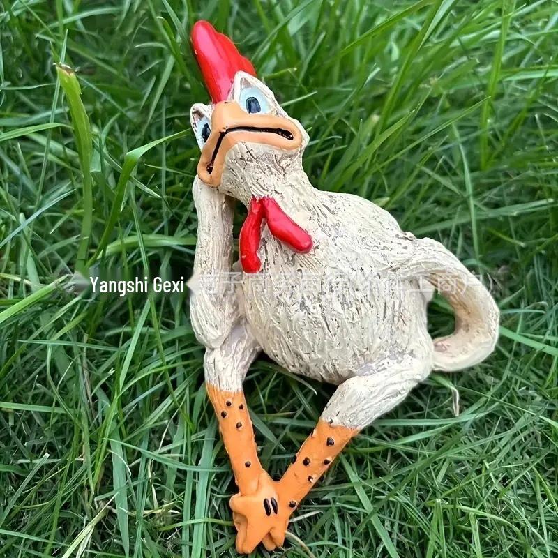 Dazed Chicken Trio Easter Statues - Resin Yard Decorations
