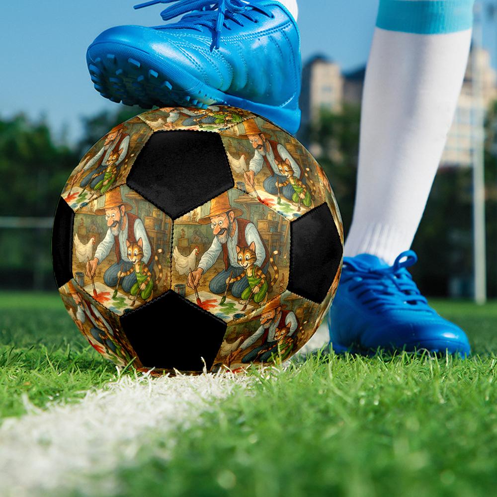 Pettson and Findus Theme Size 5 Soccer Ball, Suitable for Both Indoor and Outdoor Matches, a Gift Suitable for Everyone.