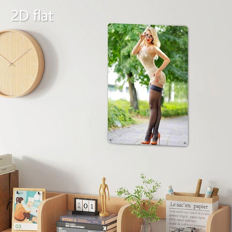 Vintage Kvinlig Silhuett Metall Logotyp för Bar & Garage