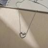 1pc Elegant Hollow Peach Heart Simple Clavicle Pendant Necklace - The Perfect Gift for Women