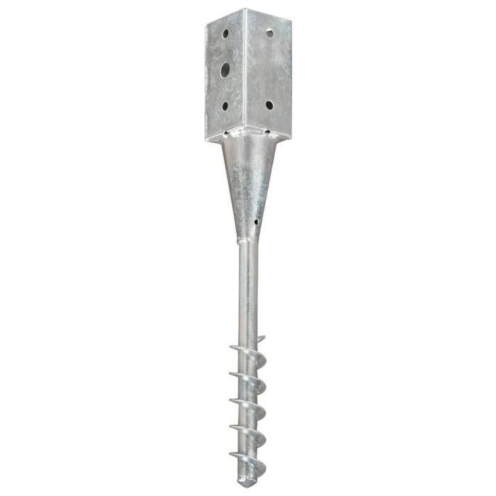 VidaXL Piquets au sol 6 pcs Argenté 10x10x57 cm Acier galvanisé
