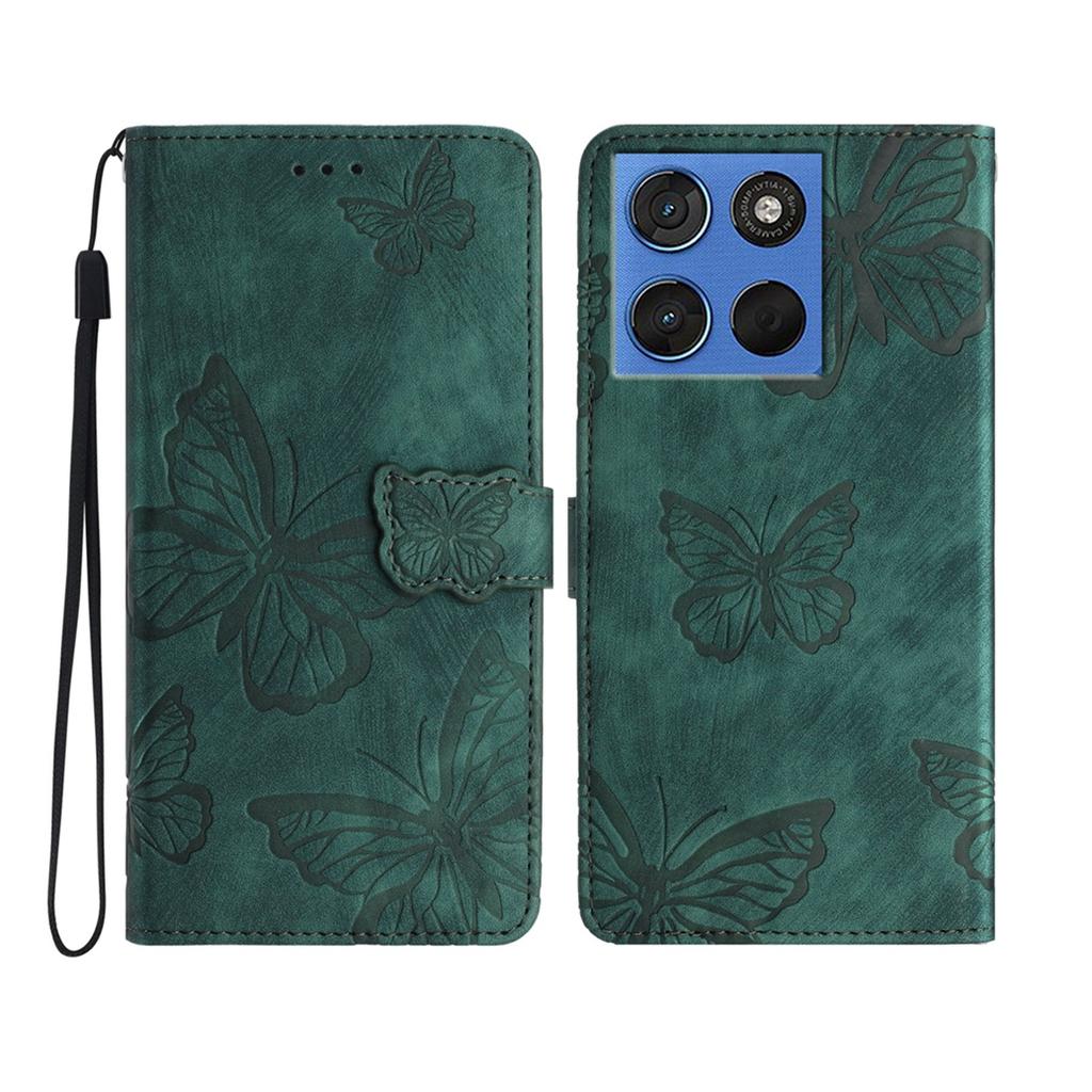 For Motorola Moto G57 5G Case Butterfly Design Flip Wallet Leather Phone Cover Skin-Touch