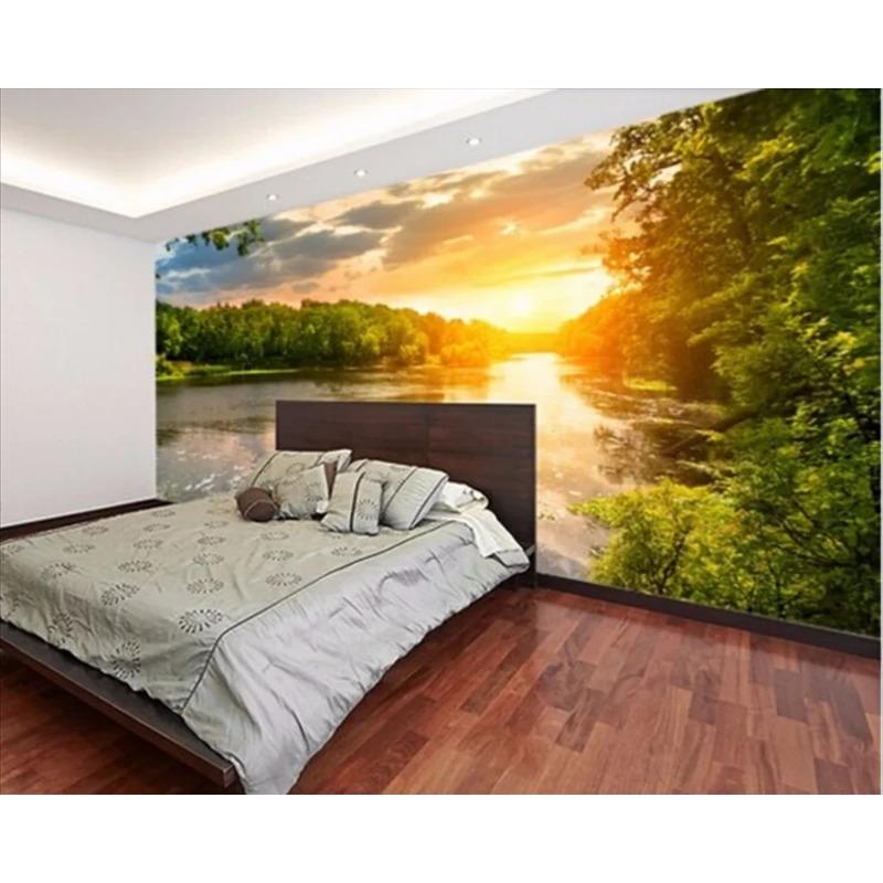 Wallpaper Tianhe Landscape Sunset 3d Mural Living Room Bedroom Shanshui Sunshine Tv Background Wall Paper