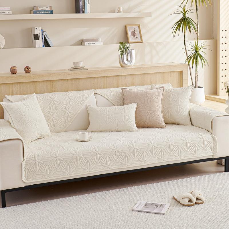 Winter Sofa Cushion Thickened Super Soft Plush Cushion Non-slip Leather Sofa Back Cushion Cover Nordic Simple