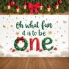 Winter Holiday Display Festive Design Festive Background Xmas Party Backdrop Red Numeral 1st Birthday Banner For Baby's First