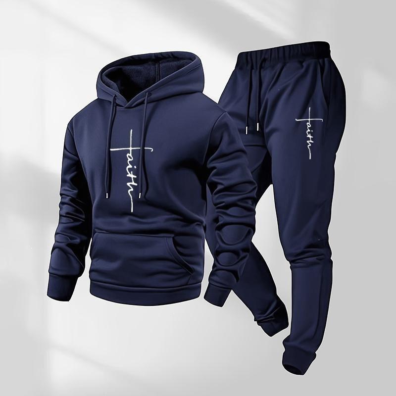 Men's European & American Fashion Hoodie and Sweatpants Set