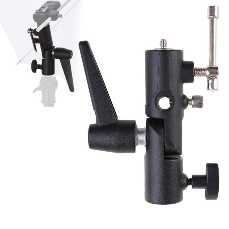 H-Shape Metal Umbrella Softbox Holder Flash Bracket Adapter Adjustable for 1/4" 3/8" Lamp Light Stand Mount Tripod