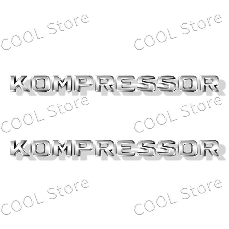 1Pcs 3D ABS Kompressor Letter Logo Sticker Tail Bumper Badge Auto Rear Trunk Decor For Mercedes Benz C SLK CLK ML GL CL55 SLK200 RN1